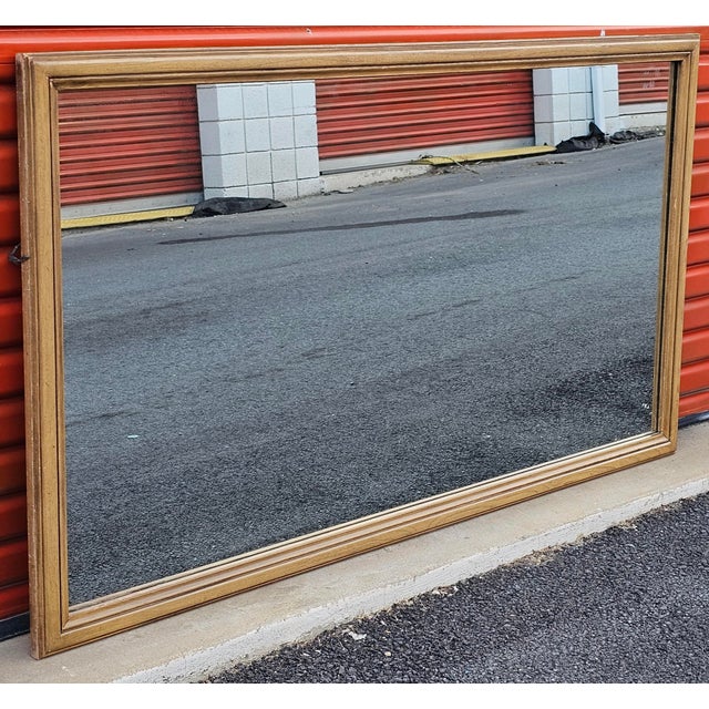 White Furniture White Furniture Mid Century Modern Bisque Maple Large Wall Mirror For Sale - Image 4 of 12