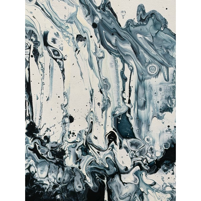Fluid Acrylic Art on Stretched Canvas on a Wood Frame 49" by 37" For Sale - Image 9 of 9