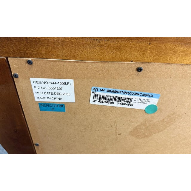 Pair of Cognac Finish Banded Cherry Nightstands For Sale - Image 18 of 18