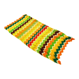 1970's Hand Made Colorful Retro Zig Zag Blanket Throw