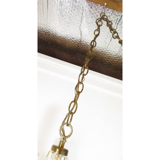 Mid 20th Century Mid Century Brass & Glass Chandelier ~ Hanging Lamp ~ Sciolari Murano Style For Sale - Image 5 of 18
