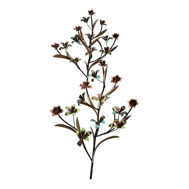 Metal Art Sculpture Floral and Leaves, Set For Sale