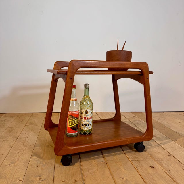 Danish Teak Bar Trolley, 1960s For Sale - Image 9 of 9