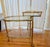 Double Sided 3 Tiered Vintage Rolling Brass/Glass Bar Cart, a Hollywood Regency Classic With Swivel Top and Secure Lock For Sale - Image 11 of 16