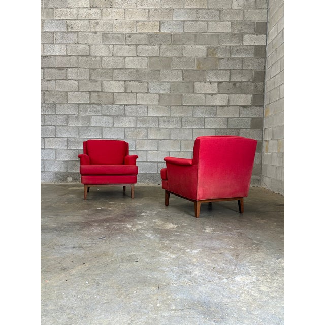 Wood 1950s Edward Wormley for Dunbar Lounge Chairs- A Pair For Sale - Image 7 of 12