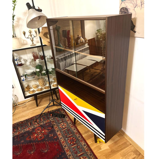 1970s Polish Glass Showcase with Bar, 1970s For Sale - Image 5 of 13