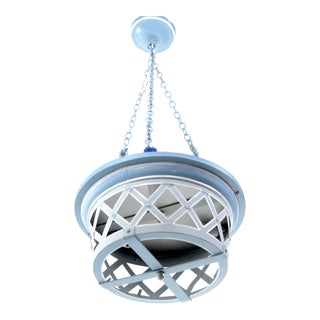 Vintage Tole Criss Cross Design Chandelier For Sale