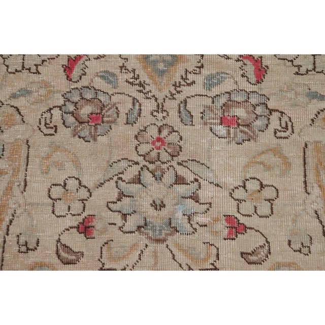Shabby Chic Vintage Beige/Red Wool Rug - 8'8'' X 11'4'' For Sale In New York - Image 6 of 10