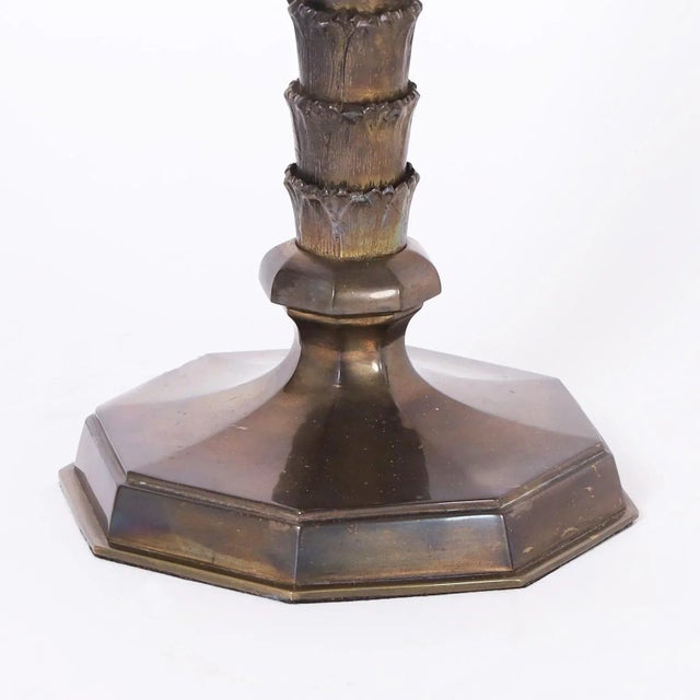 Late 20th Century Bronze Palm Tree Table Lamp For Sale - Image 5 of 6