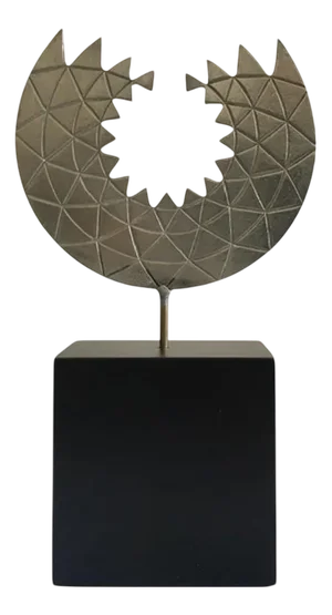 Italian Abstract Pewter Sculpture by Mirella Forlivesi, 1986