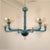Mid-Century Modern petrol blue and clear-gold Murano glass chandelier Venini style, Italy 1980s The neoclassical style...
