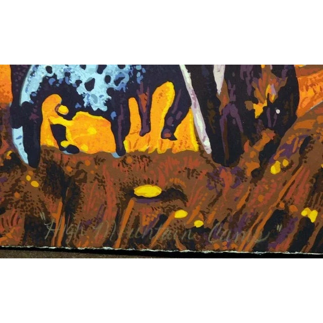 1990s Earl Biss "High Mountain Camp" Serigraph on Paper Hand Signed Hand Colored For Sale - Image 11 of 11