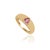 Contemporary Pear Pink Sapphire Bezel Set Signet Ring Size 8 in 14k Gold For Sale - Image 4 of 14