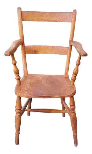 German Landlord Armchair in Elm and Beech Wood, 1900s