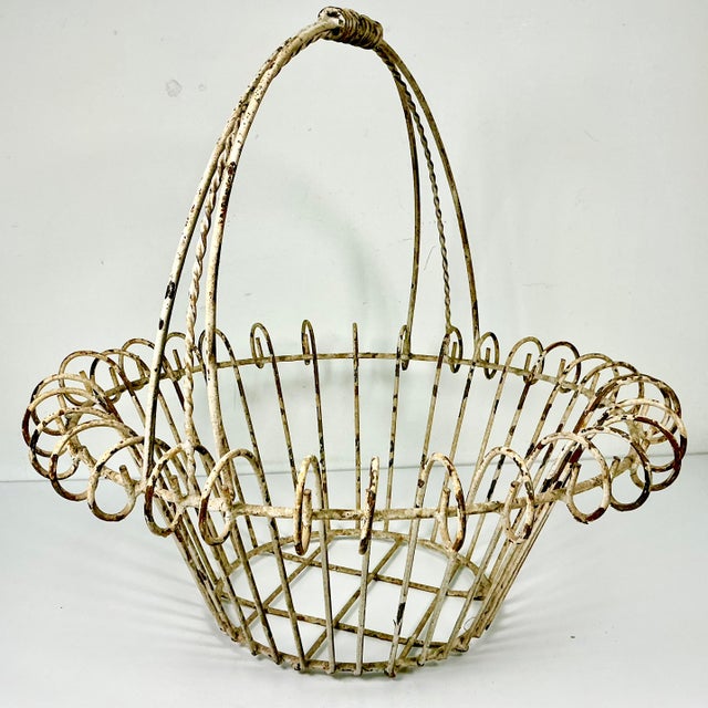 1950s Vintage French Art Nouveau Boho Chic Medium Jardiniere Basket Planter. For Sale - Image 17 of 17