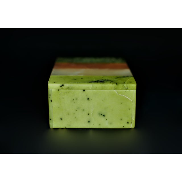 Natural Gemstone Box Rose Quartz Onyx Serpentine Four Stones Beautiful Italian Made For Sale In Los Angeles - Image 6 of 11