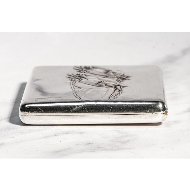 Amazing High Quality Antique Horse Equestrian Theme 875 Imperial Russian Silver Cigarette Case Holder For Sale - Image 14 of 16