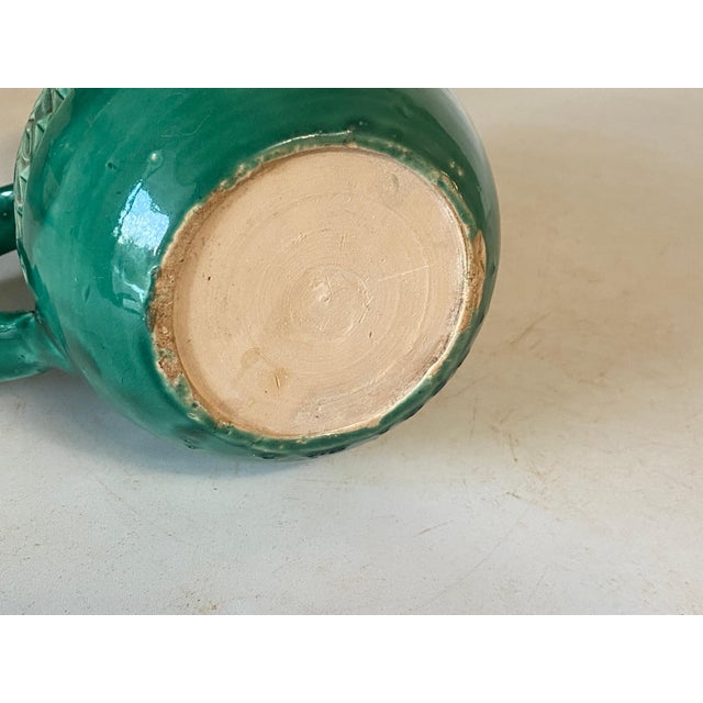 Ceramic English Majolica Green Bird Jug, 1960 For Sale - Image 7 of 14