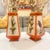 Art Nouveau Pair Squared Tapered Vases Cachepots With Pierced Edges and Gilt Dragon Handles, Austrian, Hand Painted, 20th C For Sale - Image 3 of 5