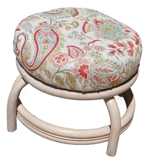 1960s Mid Century Vintage Rattan and Pencil Reed Low Stool or Footstool
