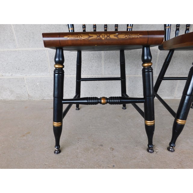 L Hitchcock Maple Stenciled Eagle Back Tavern Inn Chairs - Set of 3 For Sale - Image 10 of 17