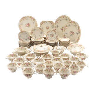 Mid 20th Century Kpm Royal Ivory Riviera Porcelain Dinnerware Set- 86 Pieces For Sale