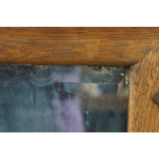 Early 20th Century Antique Arts & Crafts Craftsman Oak Mirrored Apothecary Medicine Cabinet 18" For Sale - Image 5 of 10