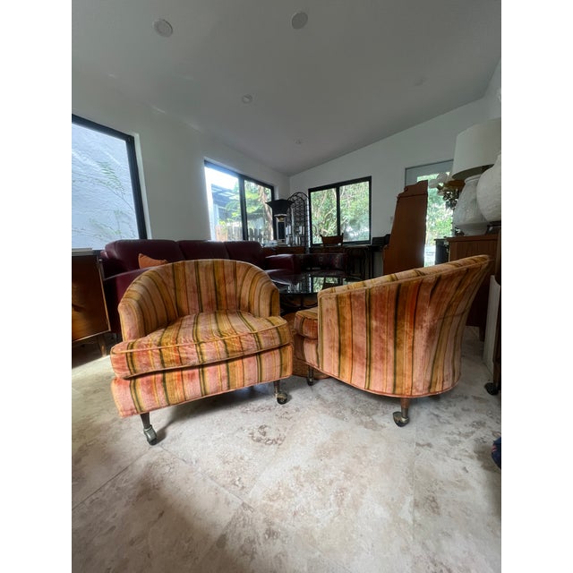 1960s 1960s Mid Century Modern Barrel Back Chairs in the Style of Harvey Probber - a Pair For Sale - Image 5 of 12