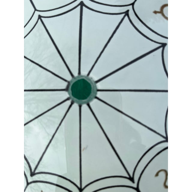 1970s 1970s Mid-Century Modern Etched Zodiac Horoscope Flush Mount Light Fixture Shade For Sale - Image 5 of 8