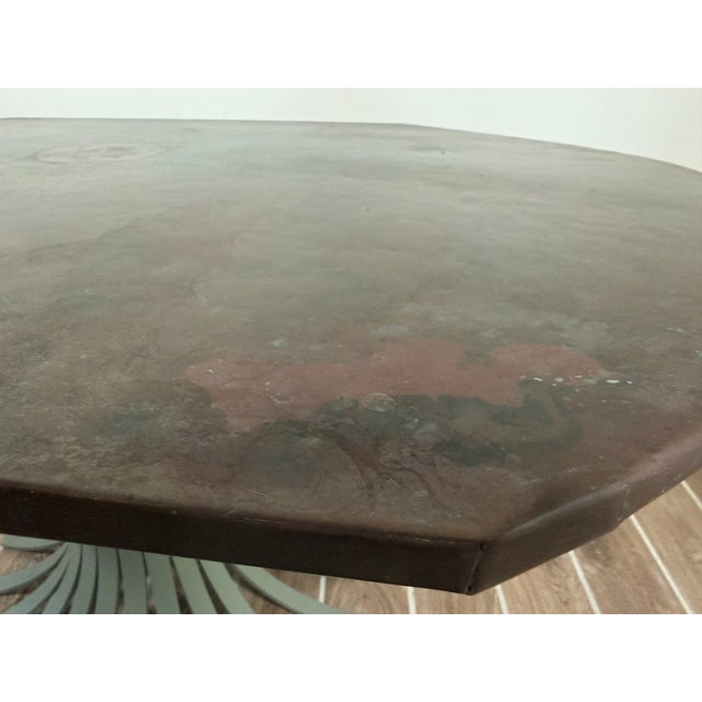 Custom Vintage Sculptural Copper Dining Table With Four Steel Chairs For Sale In Los Angeles - Image 6 of 17
