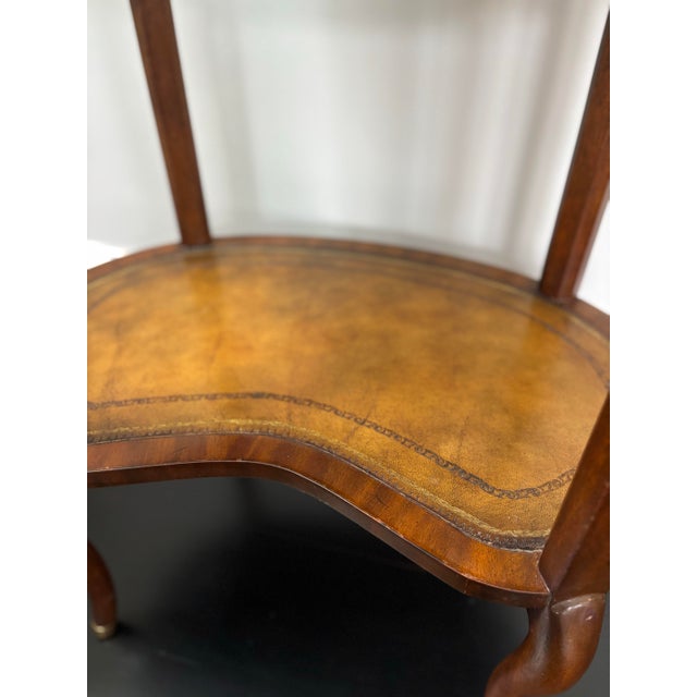 Maitland Smith Mahogany Leather Top Occasional Table Side Table For Sale - Image 12 of 12