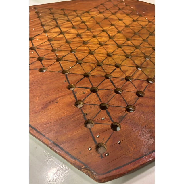 Ralph Lauren 1970's Folk Art Wooden Chinese Checker Board Hanging, Signed by Artist For Sale - Image 4 of 8