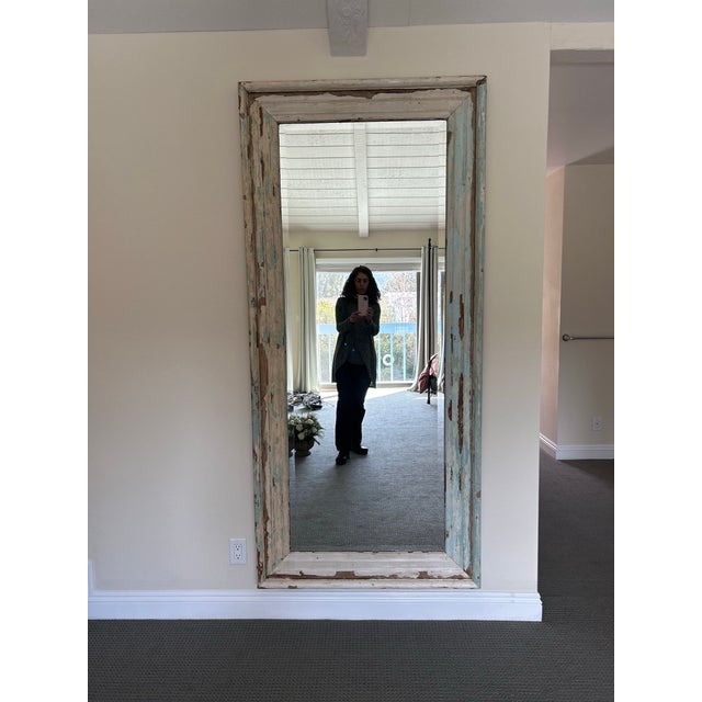 Shabby Chic Tall 1980s Vertical Upright Full Length Mirror For Sale - Image 3 of 5