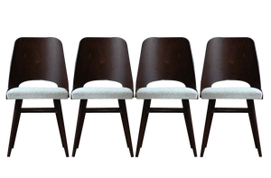 Mid-Century Model 514 Dining Chairs attributed to Radomir Hofman for Ton, 1960s, Set of 4
