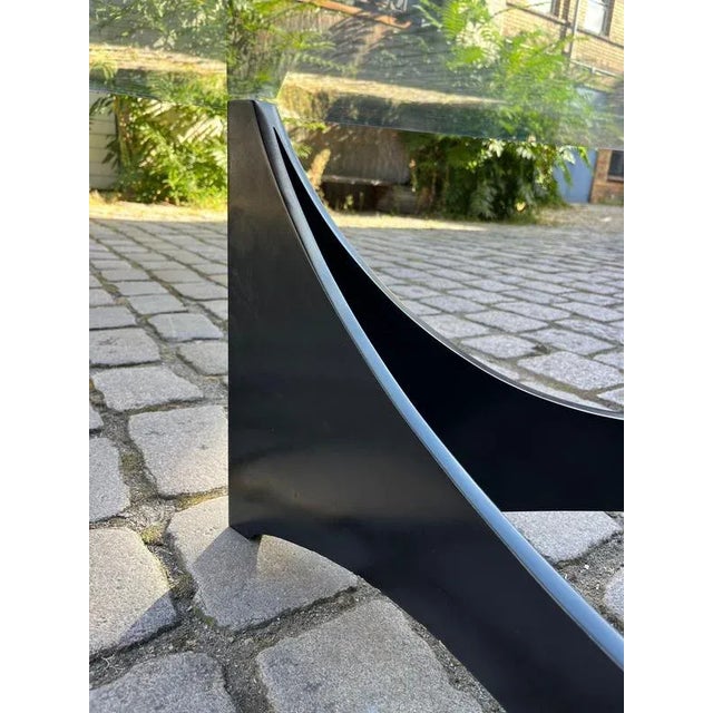 Black Wood Frame and Glass Coffee Table For Sale - Image 10 of 11