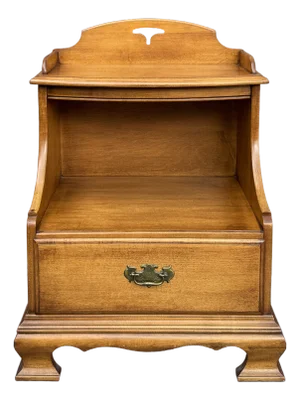 Vintage Pennsylvania House Traditional Country Farmhouse Solid Maple Tiered Nightstand With Drawer