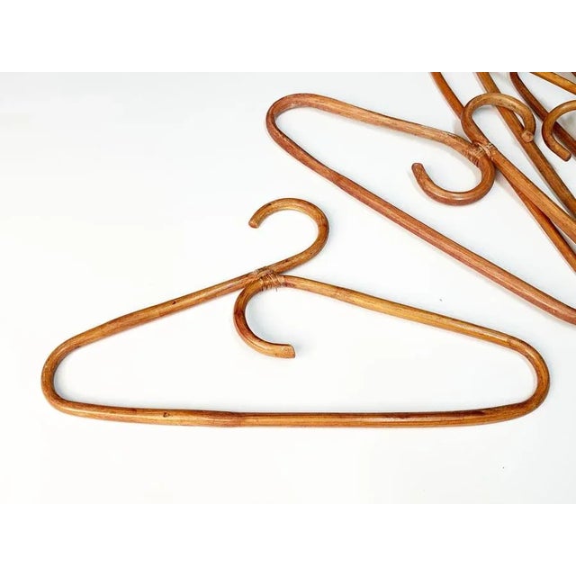 Mid-Century Italian Modern Bamboo and Rattan Coat Hangers, 1970s, Set of 8 For Sale - Image 13 of 18