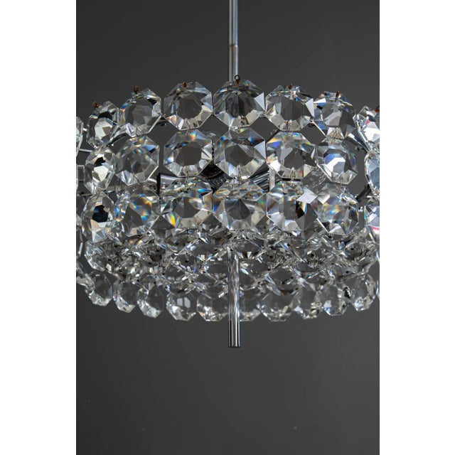 Silver Chromed Chandelier from Bakalowits, Vienna, 1950s For Sale - Image 8 of 18
