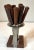 Mid Century Teak Handle Hors d'Oeuvre Forks With Stand For Sale - Image 4 of 6