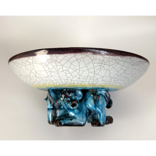 Sculptural Footed Bowl by Christian Heißer for Karlsruhe Majolica, 1935 For Sale - Image 4 of 9