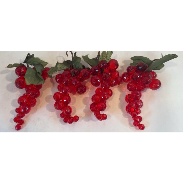 Red Vintage Red Faceted Lucite Grape Bunches - Set of 4 For Sale - Image 8 of 8