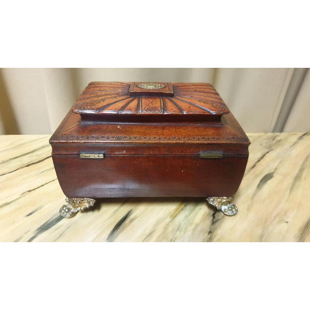 Regency Leather Sewing Box For Sale - Image 10 of 14