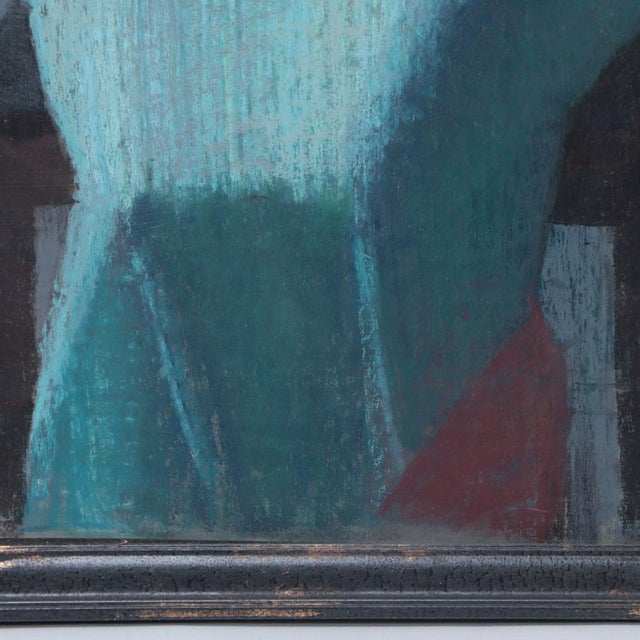 Unknown Pastel Artist Study - Lady in Blue Dress on Chair For Sale In Philadelphia - Image 6 of 6