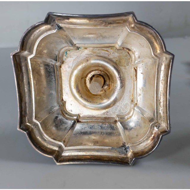 20th Century Pair of Danish Silverplate Candlesticks in Georgian Style by Hans Jensen For Sale - Image 15 of 17