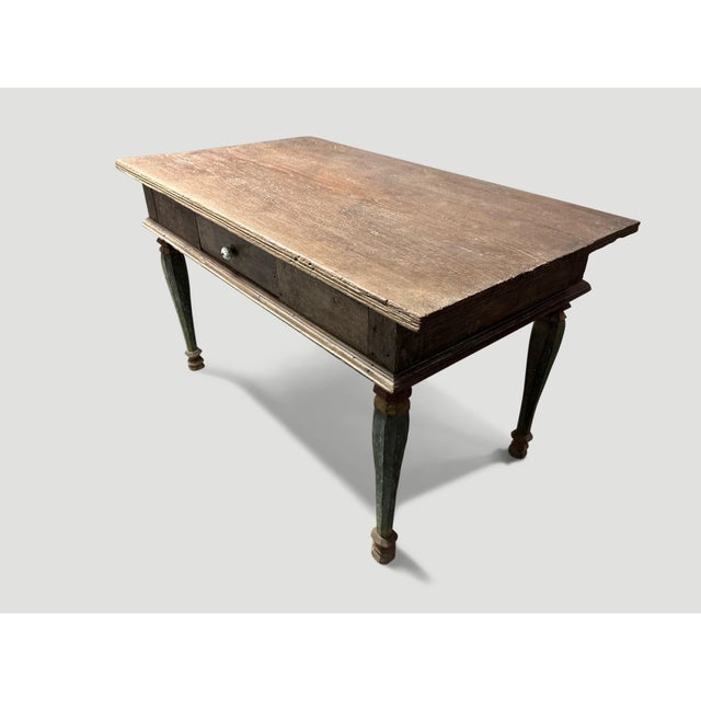 Rare Antique Teak Wood Console or Desk For Sale - Image 4 of 18