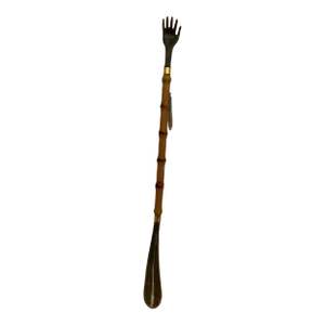 Italian Brown Faux Bamboo Backscratcher and Shoehorn, Italy, 1960s