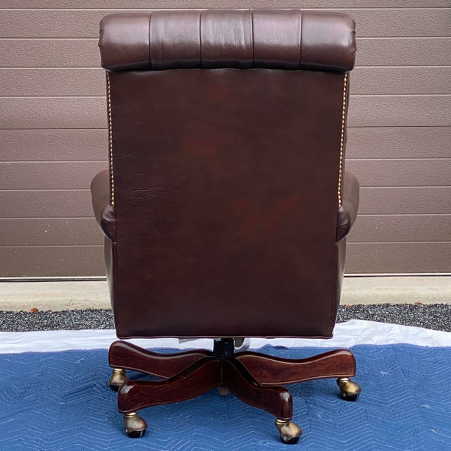 Hancock & Moore Tufted Brown Leather Executive Swivel Tilt Desk Chair