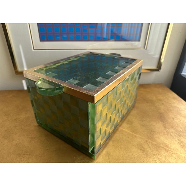 Etched Glass and Gold Leaf Decorative Box by Salvatore Polizzi For Sale - Image 11 of 12