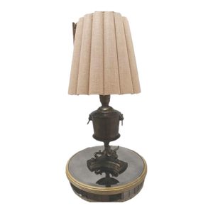 1950 Stiffel Large Lamp Lion Heads Feet Neoclassical Brass W Shade Dark Academia