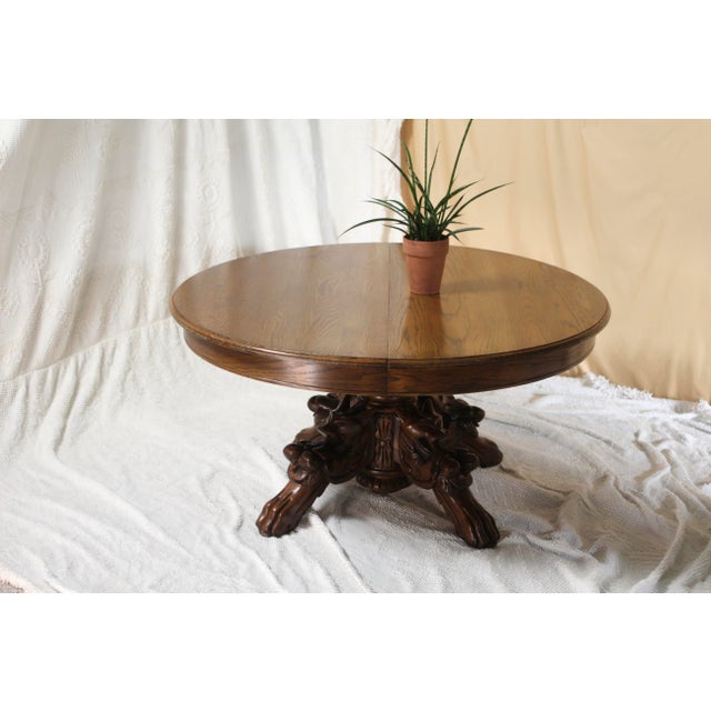 Early 20th Century Early 19th Century Oak Coffee Table With Gargoyles For Sale - Image 5 of 17
